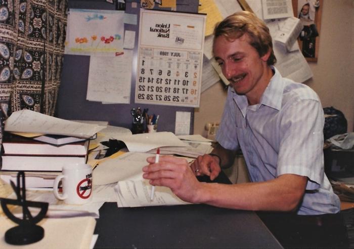 John Stahl working in the laboratory